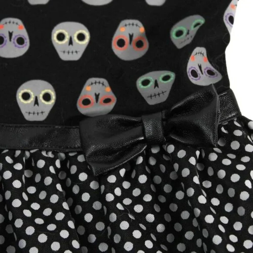 Thrills and Chills Gothic Halloween Skull Dog Dress Costume NWT Size Med…
